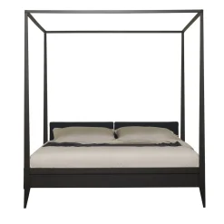 Letto a baldacchino Valentino con struttura in legno di ciliegio