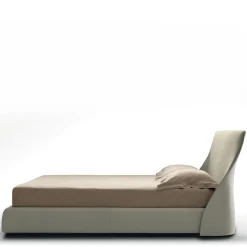 Letto Altea in Pelle e Tessuto Grigio