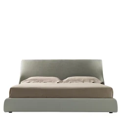 Letto Altea in Pelle e Tessuto Grigio