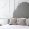 Letto Baldon con testiera imbottita grigio-acciaio