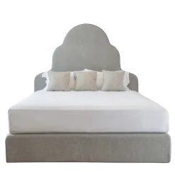 Letto Baldon con testiera imbottita grigio-acciaio