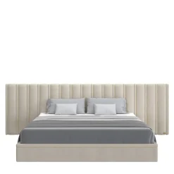 Letto Big Flare con testata in velluto