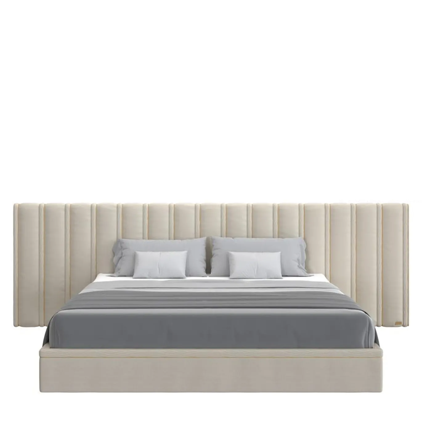 Letto Big Flare con testata in velluto