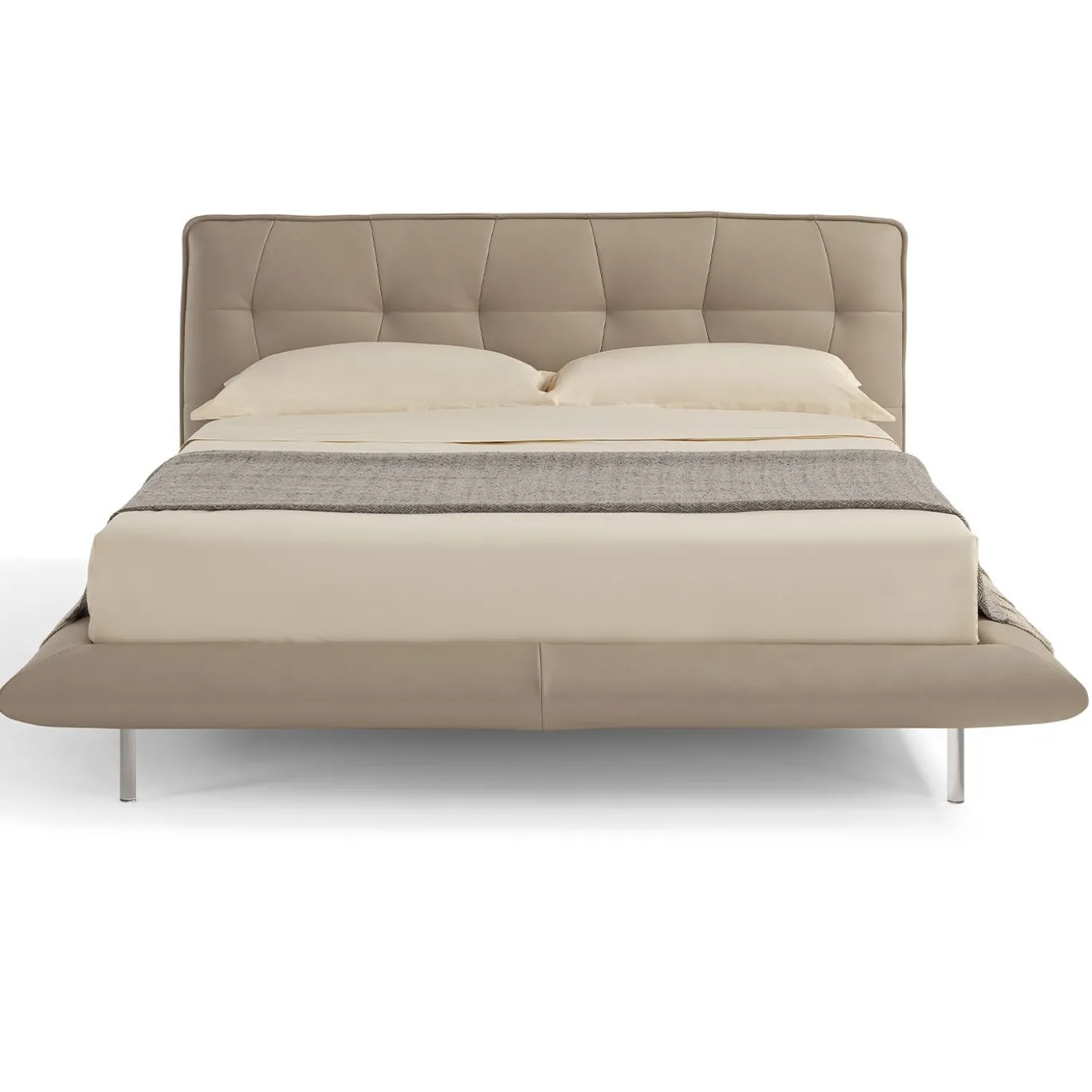 Letto Borg 905 in pelle beige con panca