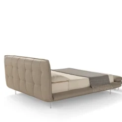 Letto Borg 905 in pelle beige con panca