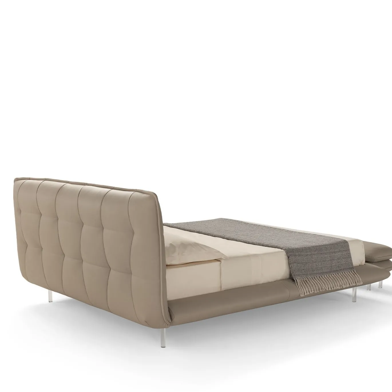 Letto Borg 905 in pelle beige con panca
