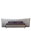 Letto Butterfly grigio imbottito con testiera capitonnè