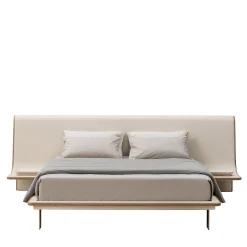 Letto Celeste con vassoi in travertino incorporati