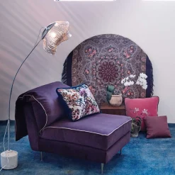 Letto da giorno Casquet Mini in velluto viola profondo