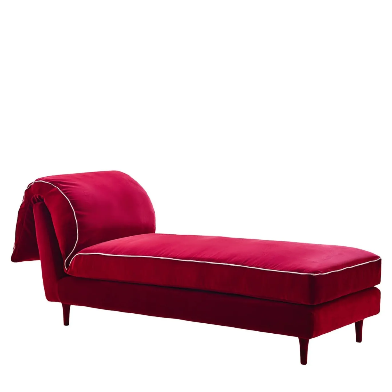Letto da giorno in velluto Casquet Red Passion