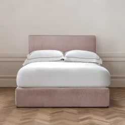Letto Eveline in tessuto rosa