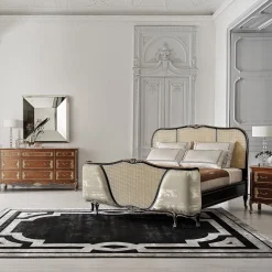 Letto in paglia di Vienna in stile Luigi XV
