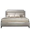Letto in pelle grigia