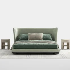Letto in pelle verde