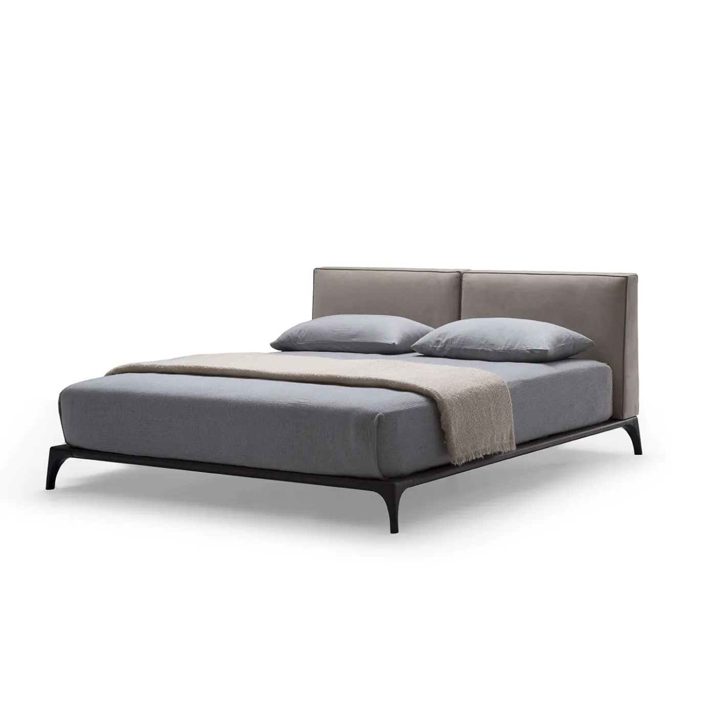 Letto King-Size Milano in pelle beige