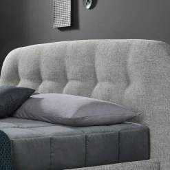 Letto King-size Sophie con Testiera con bottoni Grigio