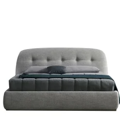 Letto King-size Sophie con Testiera con bottoni Grigio