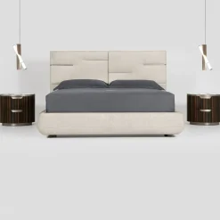 Letto Luxor con testiera trapuntata Beige
