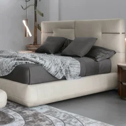 Letto Luxor con testiera trapuntata Beige
