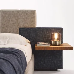 Letto matrimoniale Elba blu e grigio con comodini