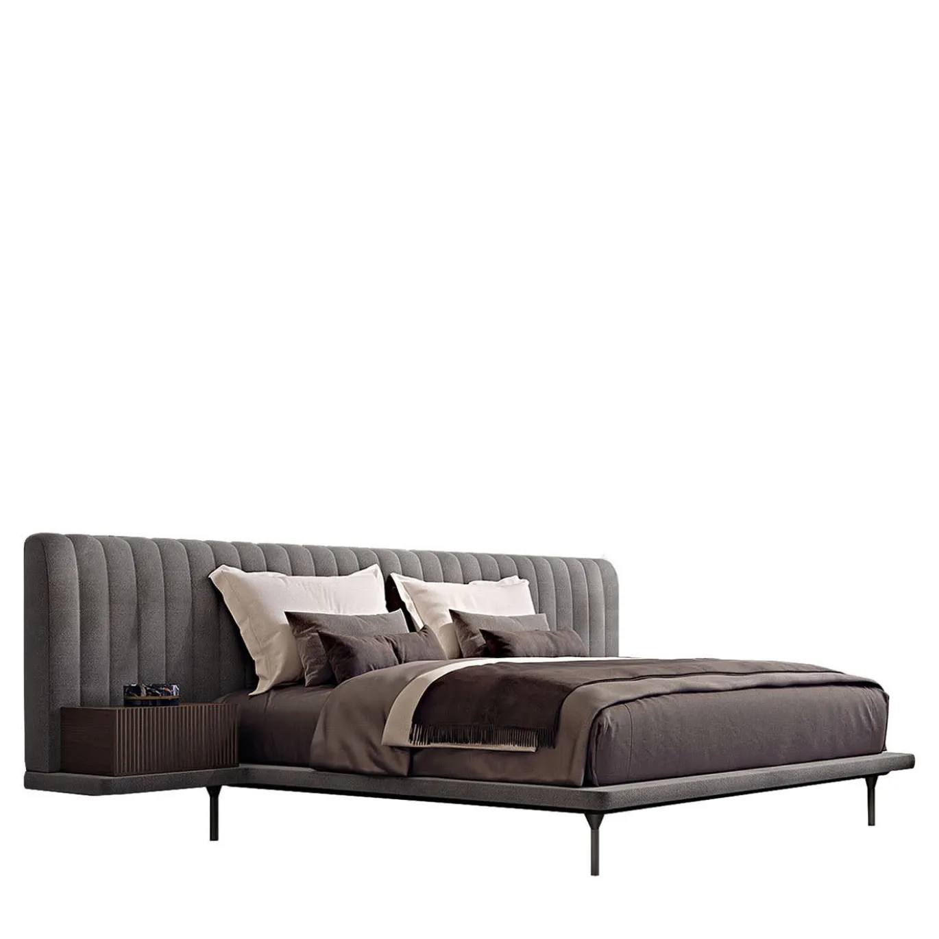 Letto matrimoniale Opale Large Channeled Gray