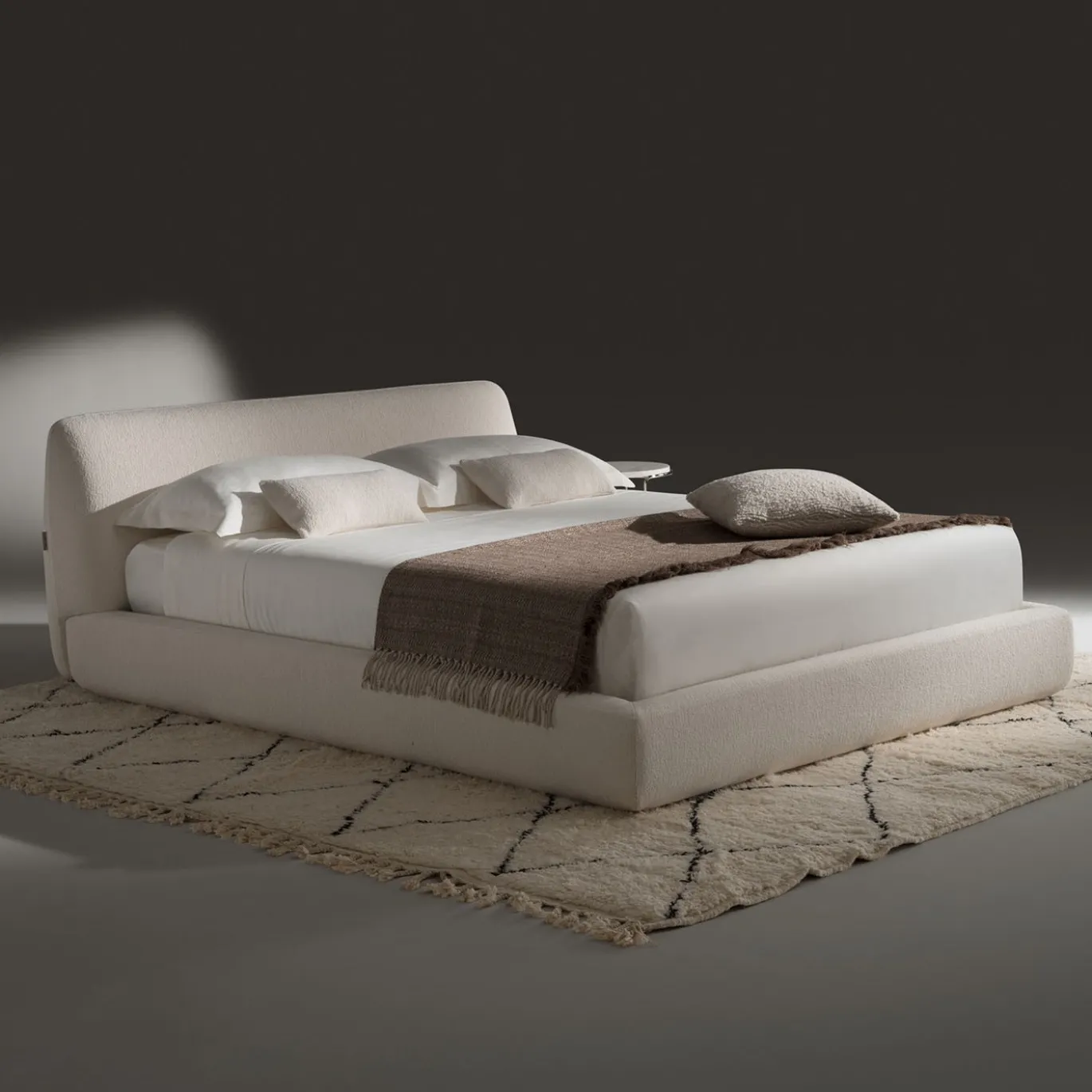 Letto Naxos in Tessuto Bianco