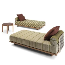 Letto prendisole da esterno Emir 189 a quadri color oliva