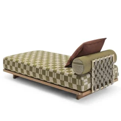 Letto prendisole da esterno Emir 189 a quadri color oliva