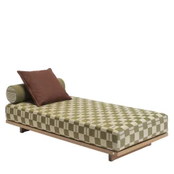 Letto prendisole da esterno Emir 189 a quadri color oliva