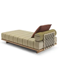 Letto prendisole da esterno Emir 189 a righe color oliva