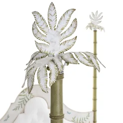 Letto Roma Apple Green Bamboo con felci e farfalle
