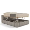 Letto Sacai con contenitore e panca in pelle grigia