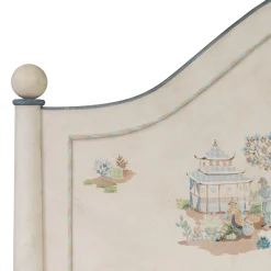 Letto Sansovino avorio con motivo Chinoiserie