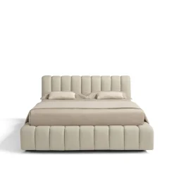 Letto Scervino 1909 in pelle bianca con contenitore