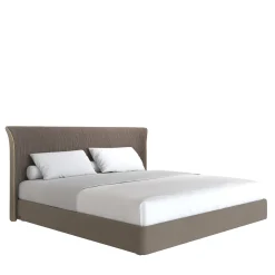 Letto Sheriva Flare in velluto e tessuto marrone