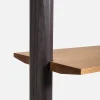 Libreria a Parete Paw L in Legno con Finiture Lucide Carbon e Miele