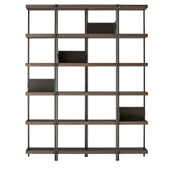 Libreria a 5 ripiani Zigzag in noce e bronzo di Konstantin Grcic