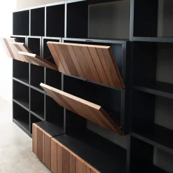 Libreria Domino in Noce Canaletto Antracite