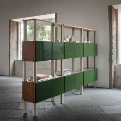 Libreria Flexor Verde In Legno e Metallo