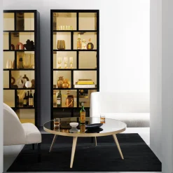Libreria Hege Alta in laccato nero lucido