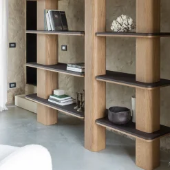 Libreria in Legno con Ripiani in Legno Erice L