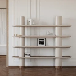 Libreria Mina 220 a 4 ripiani color greige