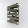 Libreria M19 in legno laccato verde e metallo