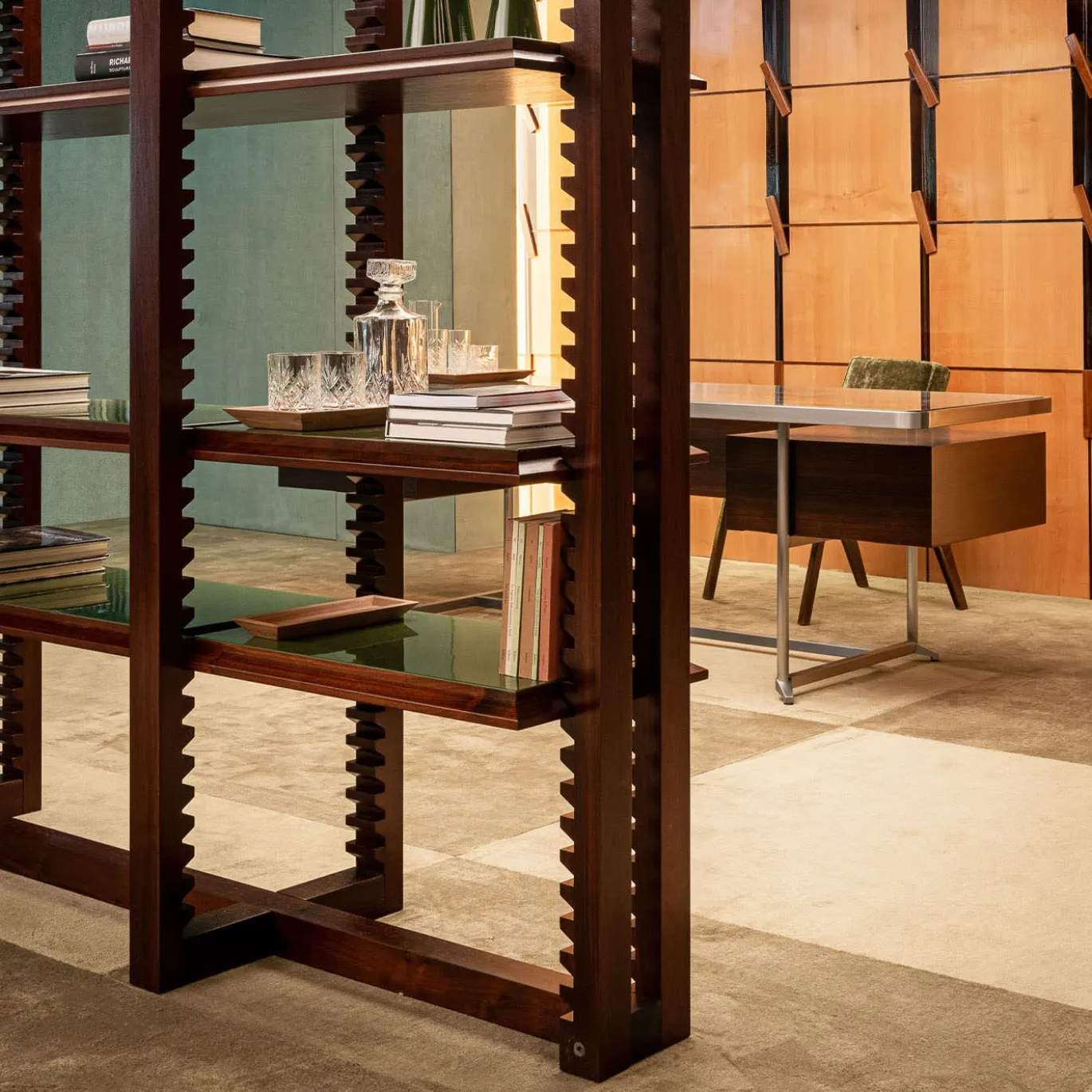 Libreria Modulare in Legno Marrone "Ritmica" di Storagemilano
