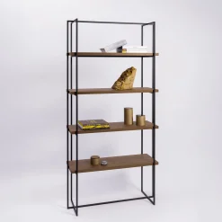 Libreria Obsidium in noce e ferro nero