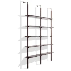 Libreria Octagon in legno di frassino con 10 ripiani di Norberto Delfinetti