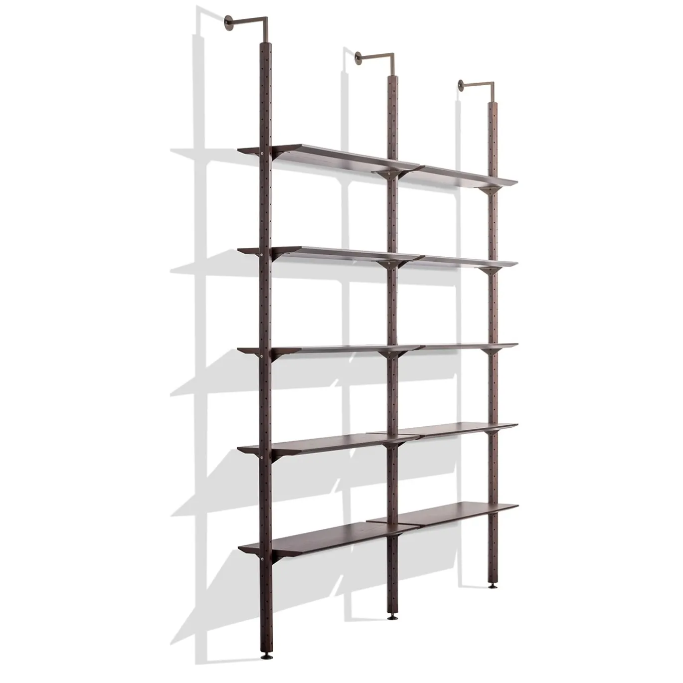 Libreria Octagon in legno di frassino con 10 ripiani di Norberto Delfinetti
