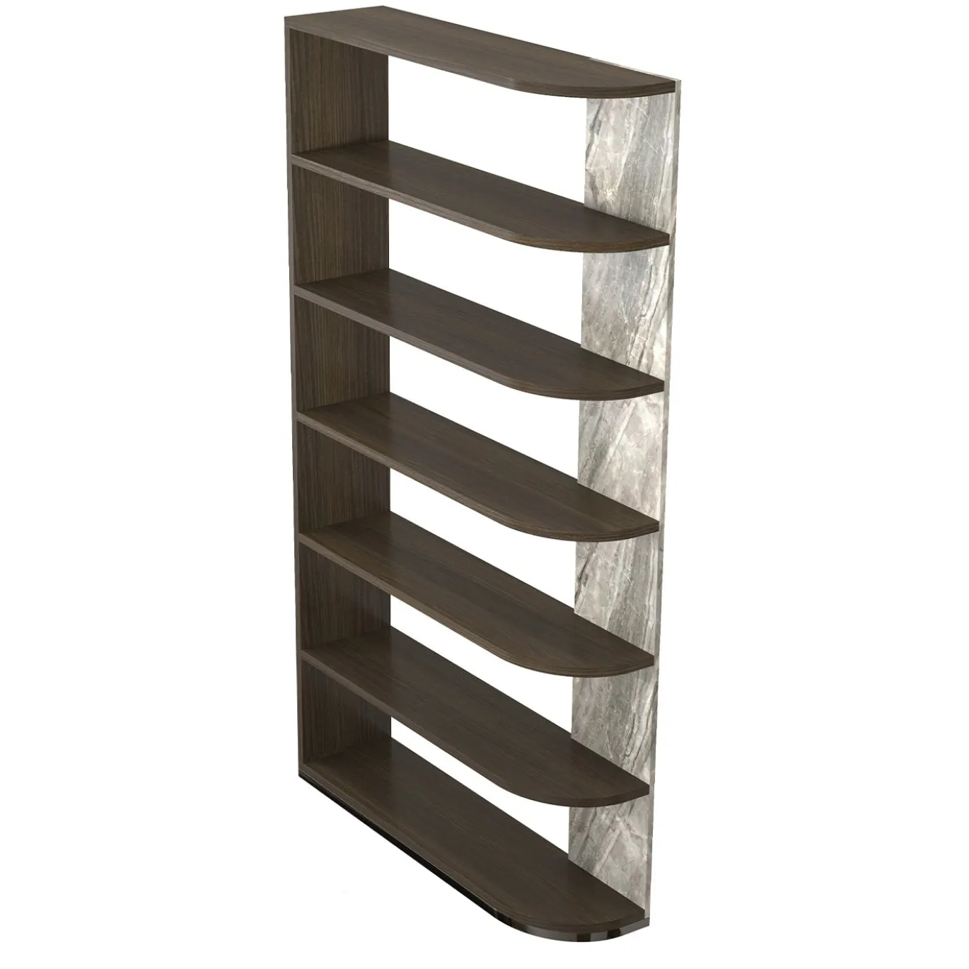 Libreria Sheriva Flare in legno con pannello effetto marmo