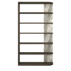Libreria Sheriva Flare in legno con pannello effetto marmo