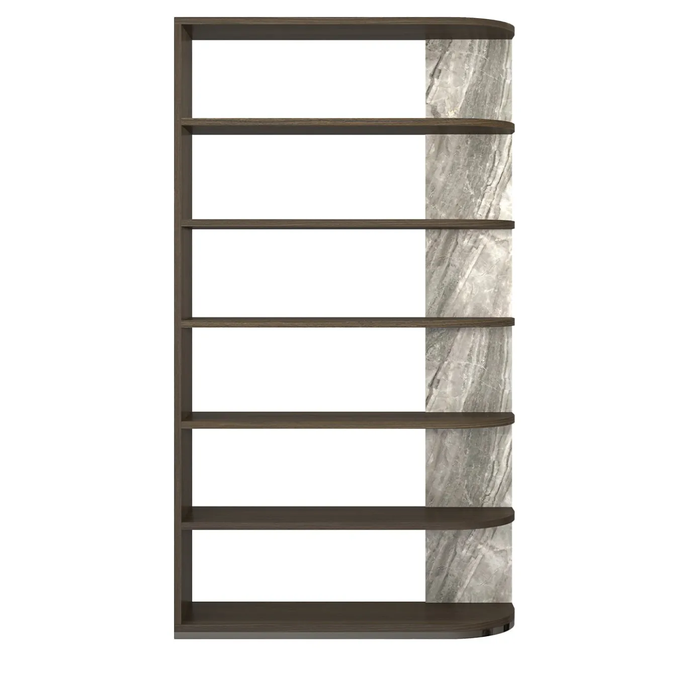 Libreria Sheriva Flare in legno con pannello effetto marmo